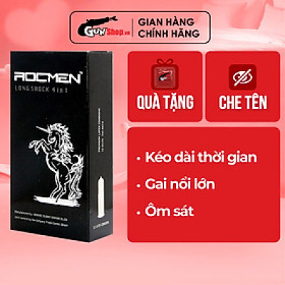 Bao cao su Rocmen Long Shock - Kéo dài thời gian - Hộp 12 cái