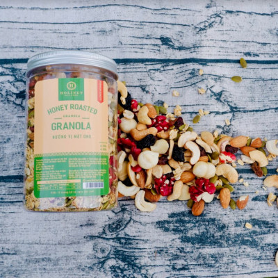 Ngũ Cốc Granola Nướng Vị Mật Ong Hạt Nhập Khẩu - thương Hiệu Holinut/500gram