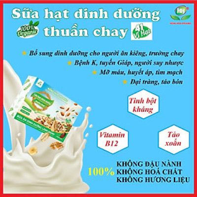 Sữa hạt Thuần Chay 41 vị hạt Hồng Hoa Organic 36gói/ 900g Chính hãng – Dinh dưỡng cho người ăn chay, bệnh hiểm nghèo, hỗ trợ tạo Hồng cầu, cải thiện sức khoẻ, Không đậu nành