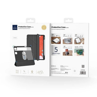 Bao Da Cao Cấp Xoay 360 Cho iPad Pro 11 inch M4 2024 hiệu WIWU Rotative Magnetic Case Tháo Rời Kèm Khe Bút Chống Sốc - Hàng chính hãng