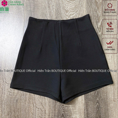 Quần short nữ Hiền Trần BOUTIQUE cạp cao chất vải cao cấp co giãn khóa sau phong cách trẻ trung năng động cá tính