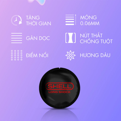 Bao cao su Shell Triple Mix siêu mỏng, mát lạnh, gân gai - Hộp 12 cái | SHELL CHÍNH HÃNG