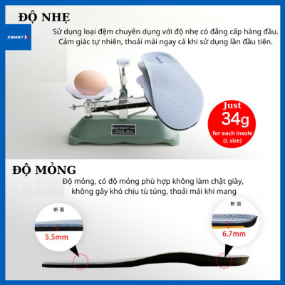  Lót giày ZAMST RUN- Footcraft cushioned for RUN hỗ trợ chạy bộ