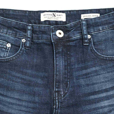 Quần Short Jeans Nam Cao Cấp HUNTER X-RAYS Form Slimfit Thun Màu Xanh Nam Tính S61