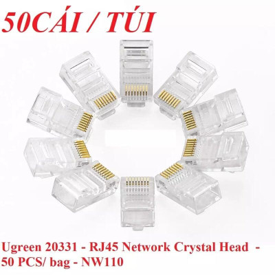 Ugreen UG20331NW110TK Đầu bấm mạng RJ45 chuẩn Cat5e cao cấp mạ vàng - HÀNG CHÍNH HÃNG