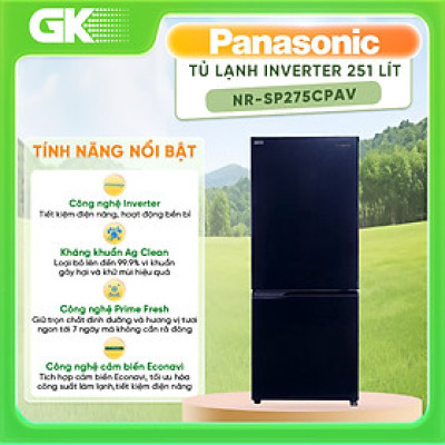 Tủ Lạnh Kháng Khuẩn Panasonic 251L NR-SP275CPAV - Cấp Đông Mềm - Ngăn Đá Dưới - Hàng chính hãng