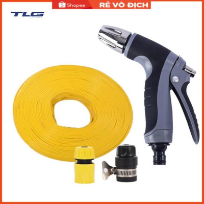 Bộ dây và vòi xịt tăng áp rửa xe tưới cây  (cút nhựa nối đen 712-2)