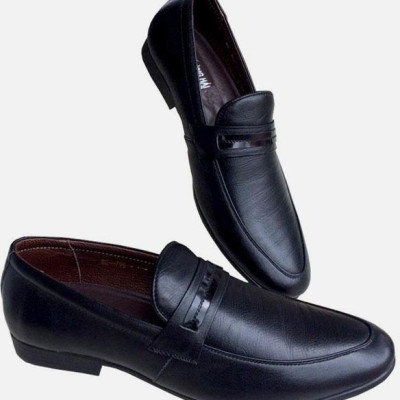 Giày tây nam Trường Hải đen da bò đen đế cao 2.5cm GT112