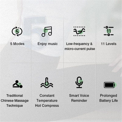 CINCATDY Foldable Portable Neckband Earphone Wireless In-Ear Headset Comfortable Ergonomic Neckband Design Intelligent Neck Massage