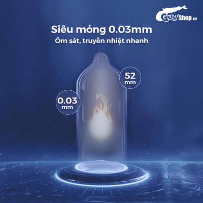 Bao cao su Shell Cool Prolong kéo dài thời gian, bạc hà mát lạnh - Hộp 10 cái