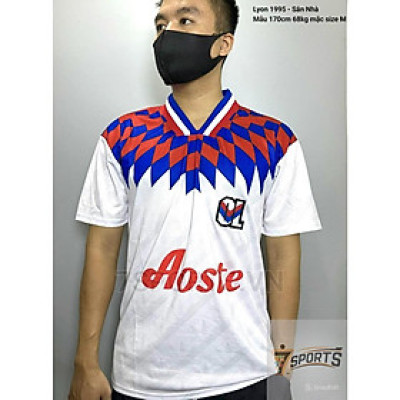 Áo Bóng Đá Retro Lyon 1995 - Sân Nhà bản cao cấp vải Cotton Polyester