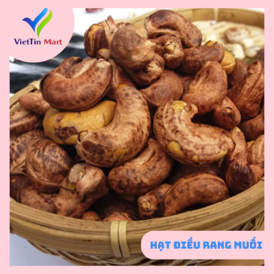250G Hạt Điều Rang Muối Nguyên Hạt Còn Vỏ Lụa Hàng Ngon Loại 1