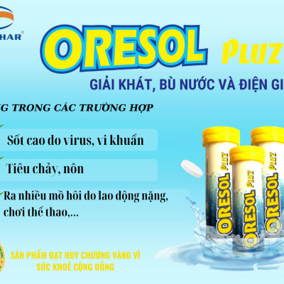 Viên sủi Oresol Pluz tăng cường sức đề kháng, giải khát, bù nước và điện giải (10 viên)