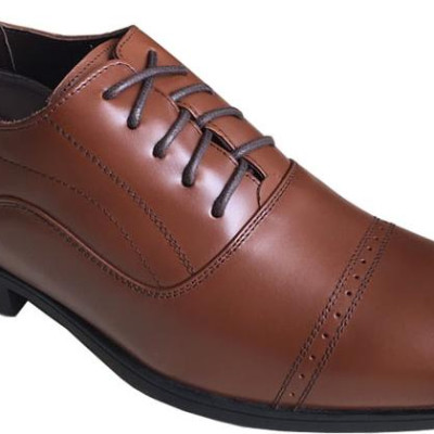 Giày tây nam tăng chiều cao Trường Hải cao 6.5cm da bò thật không bong tróc đế cao su không trơn GTN077