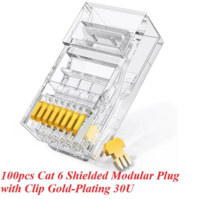 Ugreen UG80121NW184TK Hộp 100 cái Đầu bấm mạng RJ45 chuẩn Cat6 cao cấp mạ vàng 30U - HÀNG CHÍNH HÃNG