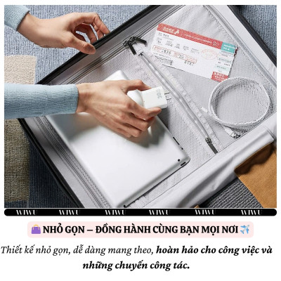 Adapter cóc củ sạc nhanh 30W PD USB C PPS chống cháy hiệu WIWU GAN ESSEN Fast Charger Wi-G002 cho iPhone iPad Oppo Samsung - Hàng nhập khẩu