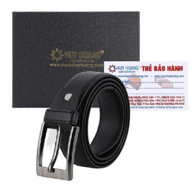 Thắt lưng nam Huy Hoàng 3,5P may viền màu bò, đen, nâu HC4004-05-06