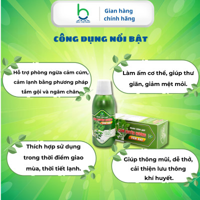 Nước Tắm Gội Cảm Xuyên Hương Hỗ Trợ Phòng Ngừa Cảm Lạnh, Cảm Cúm - 250ml
