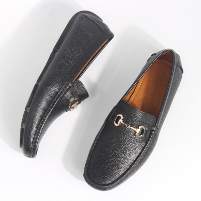 Giày MICHILUX Da Bò Thật Chính Hãng Horse Bit Moccasin CIEHM Màu Đen