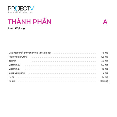 [VOUCHER 200K & TẶNG 5 TÚI PV ZIP] Thực Phẩm Sức Khoẻ CH+A | V Alphabet - Năng lượng mạnh mẽ, Chống oxy hóa tự nhiên - PROJECT V - Xuất xứ Pháp, Hàng Chính Hãng