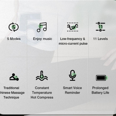 CINCATDY Foldable Portable Neckband Earphone Wireless In-Ear Headset Comfortable Ergonomic Neckband Design Intelligent Neck Massage