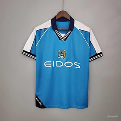 Áo Bóng Đá Retro Manchester City 1999 - Sân Nhà bản cao cấp vải Cotton Polyester