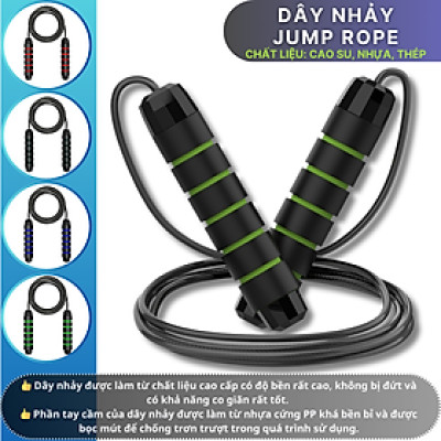 Dây Nhảy Lõi Thép Độ Dài 2.7 Mét, Tay Cầm Có Tạ và Không Tạ - Tập Thể Dục Thể Thao Giảm Cân Hiệu Quả