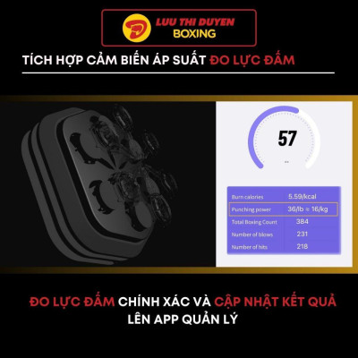 Máy đấm boxing theo nhạc Lừu Thị Duyên Boxing - Cảm biến âm nhạc - Phiên bản Premium