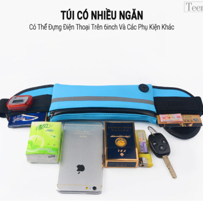 Túi Đeo Bụng Chạy Bộ Chống Nước Teement TM01, Đai Đeo Điện Thoại Chạy Bộ, Túi Đeo Hông Chạy Bộ Phản Quang -hàng Chính Hãng