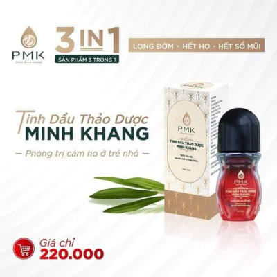  Tinh dầu thảo dược Minh Khang - long đờm, hết ho, hết sổ mũi - chỉ cần bôi (Chính Hãng)