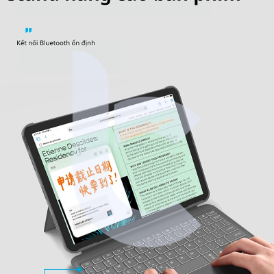 Bao Da Kèm Bàn Phím Không Dây WIWU ComboTuoch Dùng Cho iPad 10.2/ 10.5, iPad Pro 11 inch/Air 4/Air5, Ipad Gen 10( Có Khe Để Bút) Có Đèn Led Phím, Trackpad Mượt, Có Thể Tháo Rời Bàn Phím- Hàng chính hãng