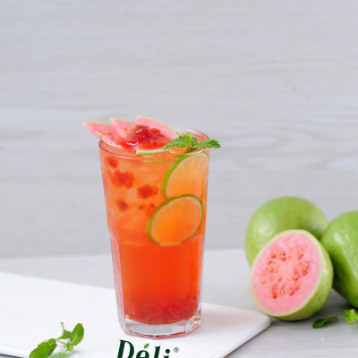 Siro ổi hồng Déli - 350ml - đậm đặc, chuyên dùng pha chế trà trái cây, soda