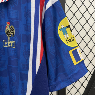 Áo Bóng Đá Retro Tuyển Pháp 1996 - Sân Nhà bản cao cấp vải Cotton Polyester