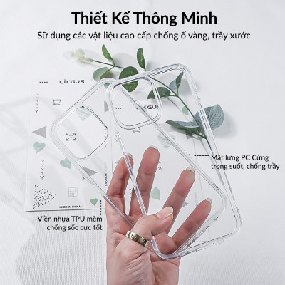 Ốp lưng chống sốc cho iPhone 16/ 16 Plus/ 16 Pro/ 16 Pro Max hiệu Likgus Crashproof - Thiết kế trong suốt, chống ố, giúp chống chịu mọi va đập - hàng nhập khẩu