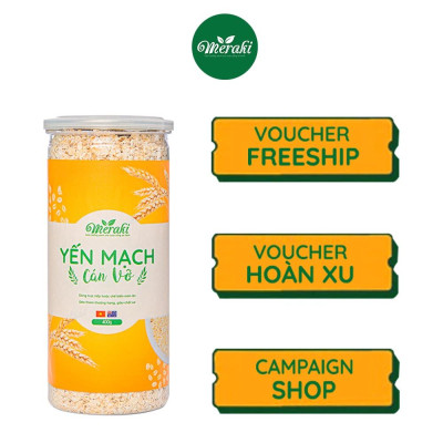 Yến mạch cán vỡ Meraki ăn liền healthy giảm cân eat clean nhập khẩu Úc