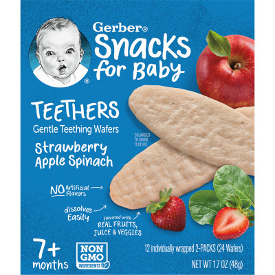 Bánh Gạo Gerber vị Dâu Táo Cải Bó Xôi 48g