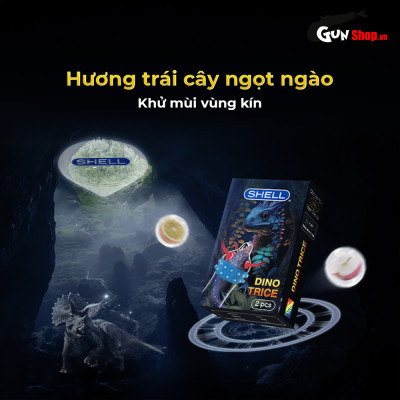 Bao cao su Shell Dino Trice - Hộp 2 cái - 1 bao gai, 2 vòng bi + 1 bao Shell Performax