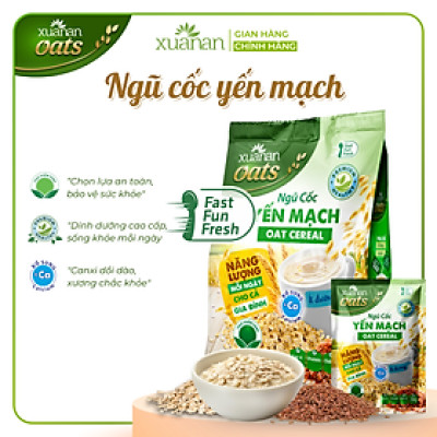 Ngũ Cốc Yến Mạch Xuân An [ít đường] Túi 400G {25g*16 gói}