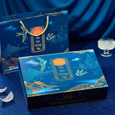 [CHÍNH HÃNG] Yến Sào Hoàng Kim - Hộp Quà Lộc An Cát Tường (50g Tổ Yến & 4 Hũ Yến Chưng Ăn Kiêng) - Quà Tặng Sức Khỏe, Tốt Cho Người Tiểu Đường