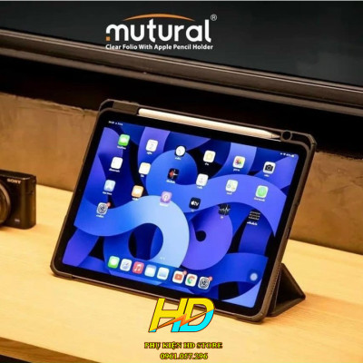 Bao Da Cao Cấp Dành Cho iPad Pro 11 inch 2021/2020/2018 (Dùng Chung) Chính Hãng Mutural Folio Case Lưng Trong Suốt, Chống Sốc, Có Ngăn Đựng Bút Tiện Lợi - Hàng Chính Hãng