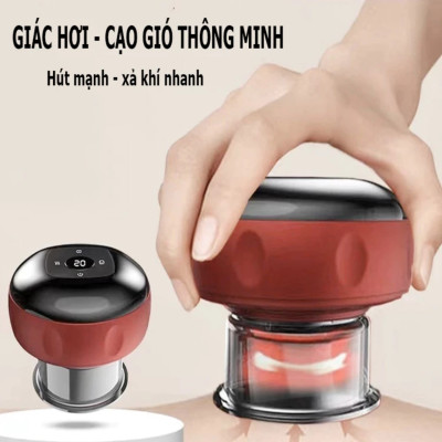 Máy Giác Hơi Cạo Gió Điện Cầm Tay Nhật Bản: Massage 6 Chế Độ, Giảm Đau Nhanh Chóng, ĐÈN TRANG TRÍ