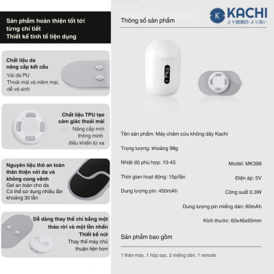 Máy Châm Cứu Xung Điện Không Dây Kachi MK398 – Hàng chính hãng
