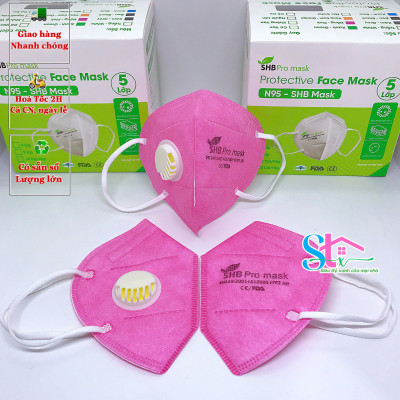 Khẩu trang n95 trẻ em có van thở SHB pro mask , Kn95 em bé 4 lớp kháng khuẩn chuẩn FFP2