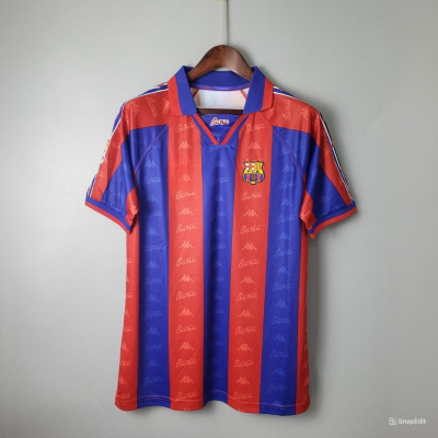 Áo Bóng Đá Retro Barcelona 1995 - Sân Nhà bản cao cấp vải Cotton Polyester