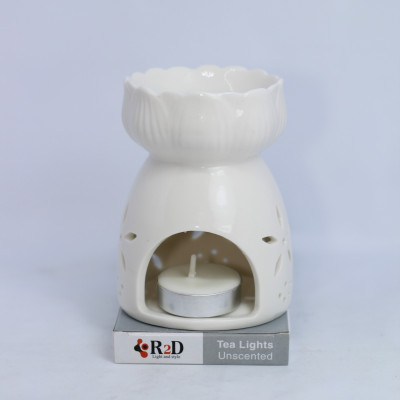 Nến không khói màu trắng tealight 10 viên dùng cho lò xông tinh dầu chính hãng R2D