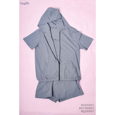 Bộ thể thao nữ 3 món áo dây, quần sooc, áo khoác ngắn tay Emspo BATM0007