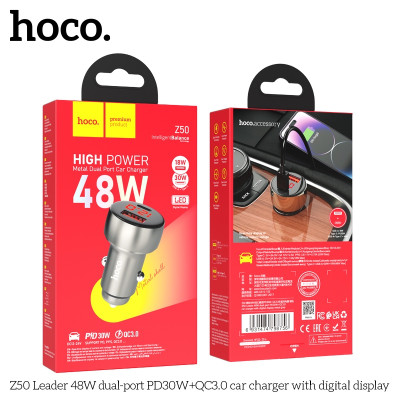 Tẩu sạc nhanh 48W trên xe hơi ô tô PD QC 3.0 Dành cho điện thoại sạc oto tiện lợi 1 cổng USB + 1 cổng TypeC - Hàng chính hãng