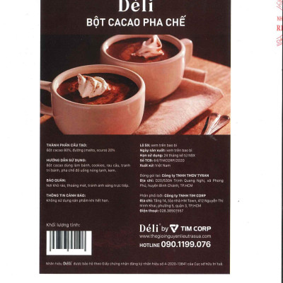 Bột cacao pha chế Déli