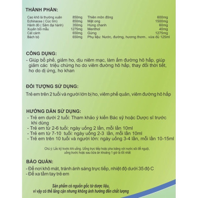 ￼Siro HO LOZENA - Chai 100ml  - Giúp Giảm Ho , Long Đờm , Làm Ấm Đường Hô Hấp, Vinaphar