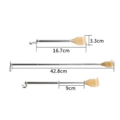 Cây Gãi Lưng Inox Kéo Dài Nhỏ Gọn Cây Gãi Lưng Rút Gọn Tuỳ Chỉnh Chiều Dài Hình Bàn Tay Cán Inox không gỉ phần Gãi bằng Nhựa cứng Loại tốt